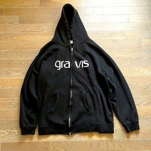 GRAVIS Skate Vintage Men’s Black Zip~Front Hoodie XL